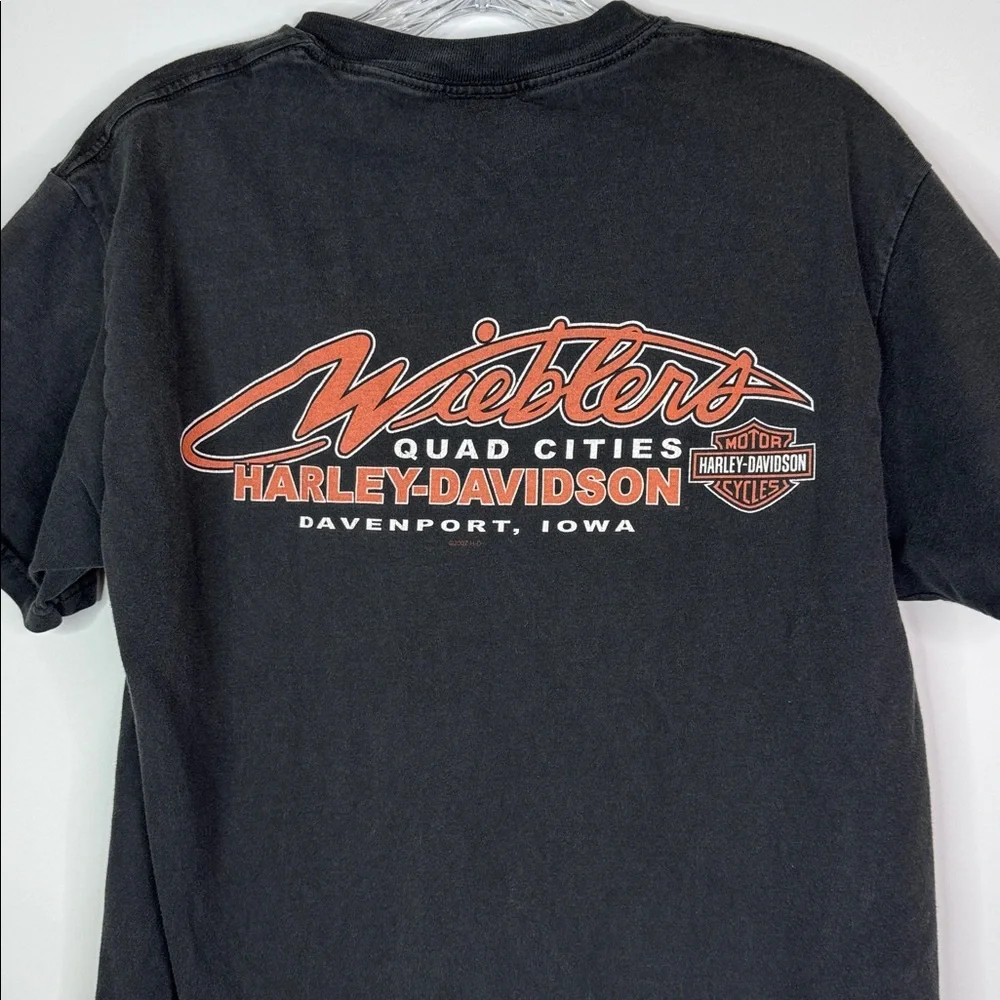 Vintage Harley Davidson Wieblers Black Davenport, Iowa 2007 Medium